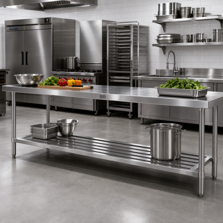 Product image #2 for John Boos 108" x 24" All-Welded Stainless Steel Work Table Dunnage Undershelf for TC & GMT Series
