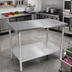 Thumbnail image #2 for John Boos 84-Inch x 48-Inch 16-Gauge Stainless Steel Flat Top Work Table with Fixed Undershelf
