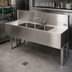 Thumbnail image #3 for BK Resources Slim-Line Three-Compartment Underbar Sink with Dual Drainboards, 84 Inch Wide