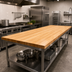 Thumbnail image #2 for John Boos Boos Block 72 Inch x 32 Inch Edge Grain Maple Kitchen Countertop, 1-1/2 Inch Thick, Varnique Finish