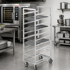 Thumbnail image #2 for Channel Manufacturing 438A3 Single-Section Aluminum Cafeteria Tray Rack, End-Load, 14-Tray Capacity, 14 x 18-Inch Trays