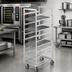 Thumbnail image #2 for Channel Standard Series Single-Section Aluminum Cafeteria Tray Rack, 36-Inch High, 14-Tray Capacity with 5-Inch Swivel Plate Casters