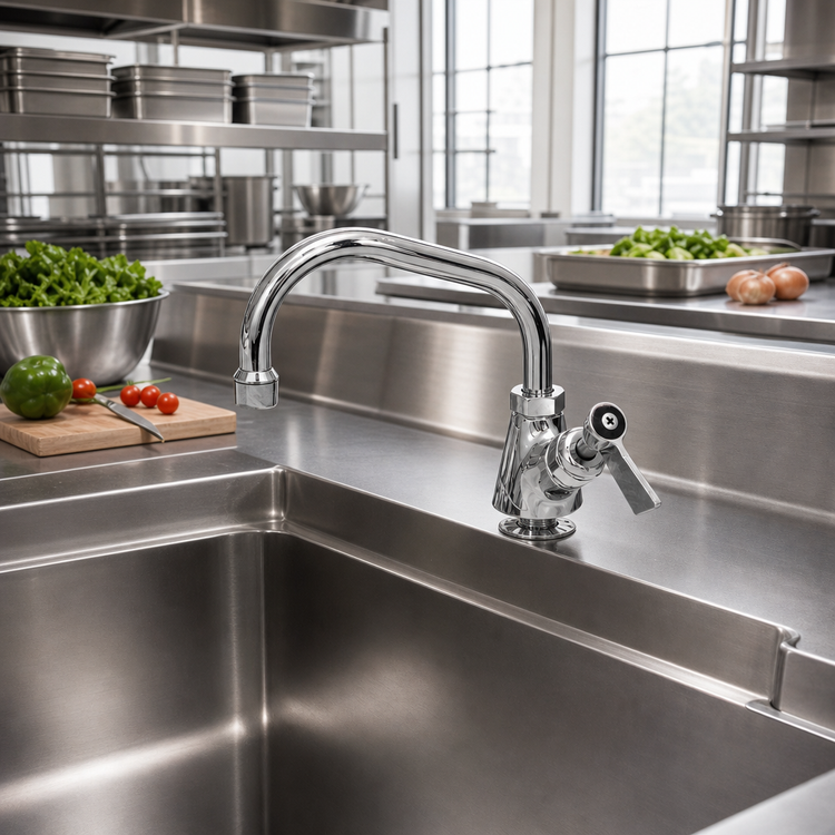 Product image #2 for Fisher Deck-Mount Single-Hole Manual Faucet with 12-Inch Swing Spout