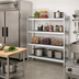 Thumbnail image #2 for Fermostock 4-Tier Perforated Stationary Starter Shelving Unit with Removable Polymer Inserts, 59 x 18 x 66 Inches