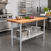 Thumbnail image #2 for John Boos 48 x 18 Inch Wood Top Work Table with Adjustable Undershelf and Galvanized Base