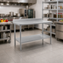 Thumbnail image #2 for Spec-Master Marine Series 30 Inch x 30 Inch Stainless Steel Work Table with 4-1/2 Inch Backsplash and Adjustable Undershelf