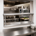 Thumbnail image #2 for BK Resources Double-Tier Pass-Through Shelf, 96W x 18D, 5-Inch Max Wall Thickness, 304 Stainless Steel