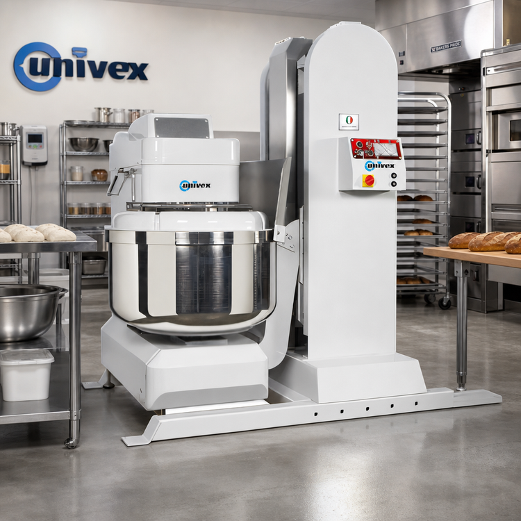 Product image #2 for Univex Silverline SL200LB Floor Spiral Mixer with Attached Lifter, 440 lb Dough Capacity, 220V, 3-Phase