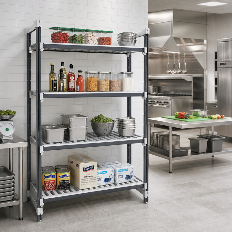 Product image #2 for Cambro Camshelving Elements XTRA 4-Tier Vented Stationary Starter Unit, 24 in. x 72 in. x 72 in.