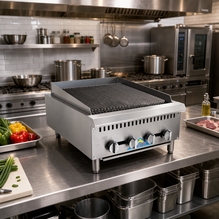 Product image #2 for Comstock-Castle 24-Inch Countertop Radiant Gas Char-Broiler, 4-Burner, 80,000 BTU