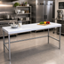 Thumbnail image #2 for Advance Tabco Poly-Vance Poly-Top Work Table with Stainless Steel Open Base, 108 x 30 Inches