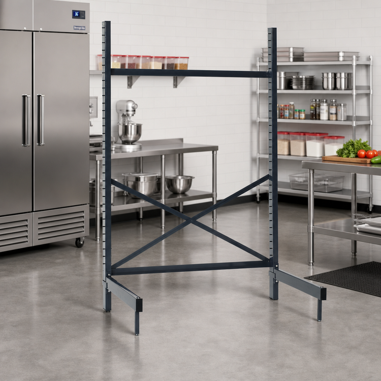 Product image #2 for Metro SmartLever 86-3/8-Inch High Freestanding Cantilevered Shelving Starter Base Kit for 60 x 18 Shelves