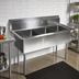 Thumbnail image #2 for John Boos E-Series Commercial 3-Compartment Stainless Steel Sink with Boxed Backsplash