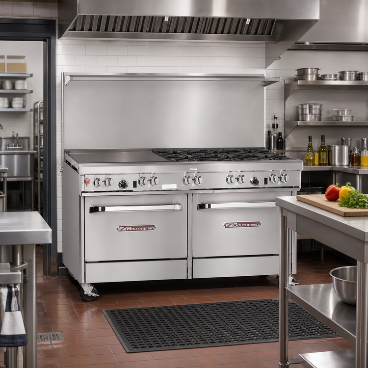 Product image #2 for Southbend Ultimate 60-Inch Gas Restaurant Range with 2 Open Burners, 48-Inch Griddle, and 2 Standard Ovens