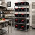 Thumbnail image #2 for Quantum Stationary Wire Shelving Bin System with 6 Shelves, 12 Bins, and 12 Lids, 36