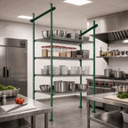 Thumbnail image #2 for Quantum TTK-C21P 21-Inch Overhead Track Shelving Intermediate Kit, Green Epoxy Antimicrobial Finish