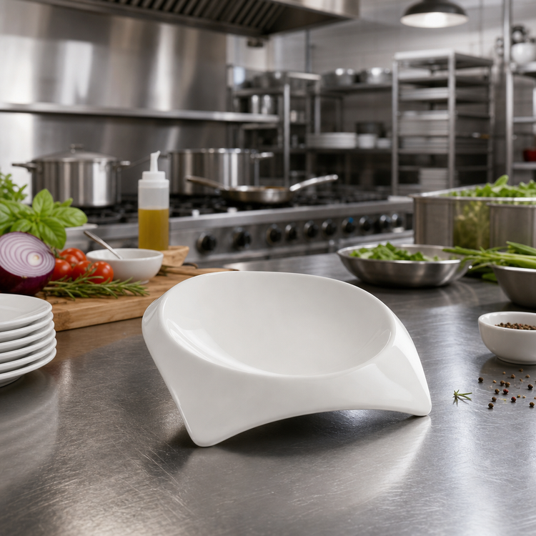 Product image #3 for Ardesia Carzola 7-3/4-Inch Square Porcelain Pasta Bowl, 10 oz, Bright White