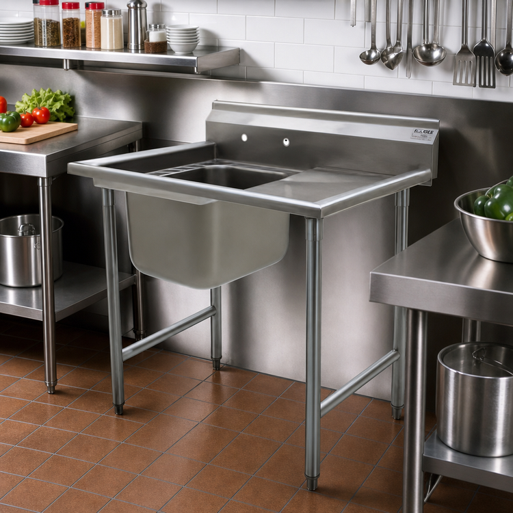 Product image #2 for Eagle Group 414 Series One-Compartment Sink with Right-Hand Drainboard, 51 Inch W x 29-3/4 Inch D
