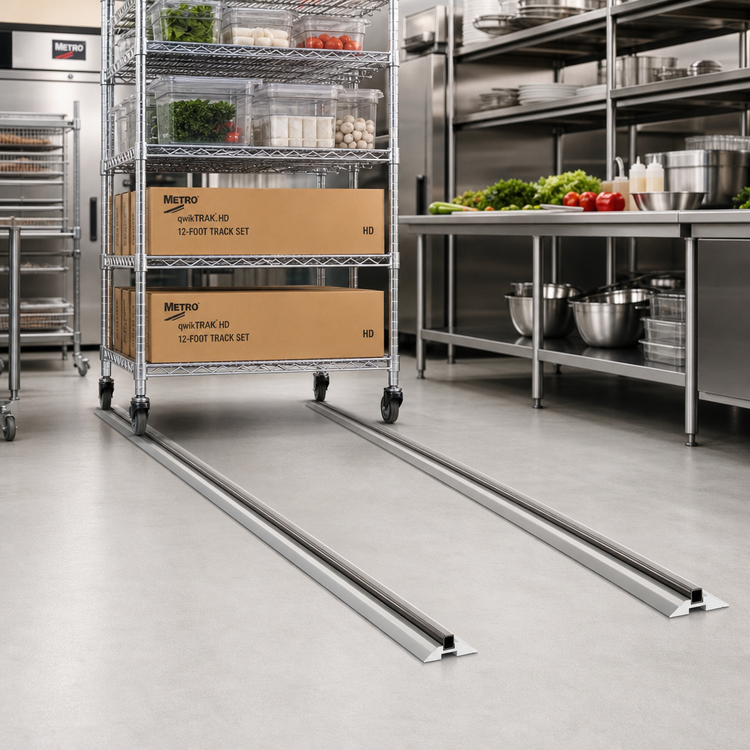 Product image #2 for Metro qwikTRAK HD 12-Foot Track Set for Commercial Shelving Systems