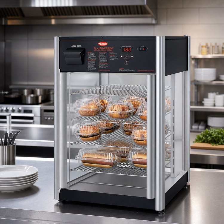 Product image #2 for Hatco Flav-R-Fresh® Countertop Hot Food Holding & Display Cabinet, Single Door, 4-Shelf Rack