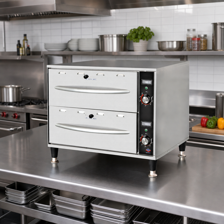 Product image #2 for Comstock-Castle Freestanding 2-Drawer Food Warming Drawer with Thermostatic Control