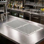 Thumbnail image #2 for Perlick Corporation RDP18X30 Drop-In Stainless Steel Drip Tray Trough, 30 x 18 Inches, with 2 Removable Glass Racks