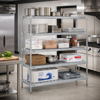 Thumbnail image #3 for Eagle Group Quik-Set HDS2448VL 48 x 24 Inch Louvered Solid Shelf, 16-Gauge Galvanized Steel, Gray Epoxy Finish