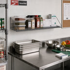 Thumbnail image #2 for Metro SmartWall GS1448K4 Wall-Mounted Grid Shelf, 48"W x 14"D, Retaining Edge, Metroseal Gray Epoxy Finish, Antimicrobial