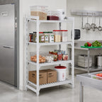 Thumbnail image #3 for Cambro Camshelving® Premium CPU182484V4PKG 4-Shelf Stationary Starter Polymer Shelving Unit, 24 x 18 x 84 Inches, Vented, Speckled Gray