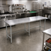 Thumbnail image #2 for BK Resources 84-Inch x 30-Inch Open Base All Stainless Flat Top Work Table
