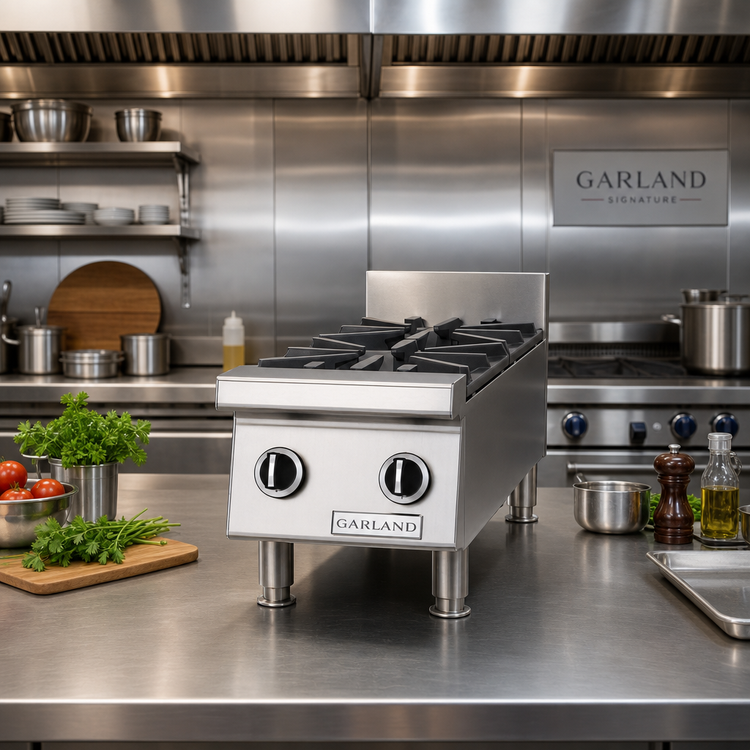 Product image #2 for Garland Signature Heavy-Duty 12-Inch Countertop Gas Hotplate with 2 Starfire Pro Open Burners