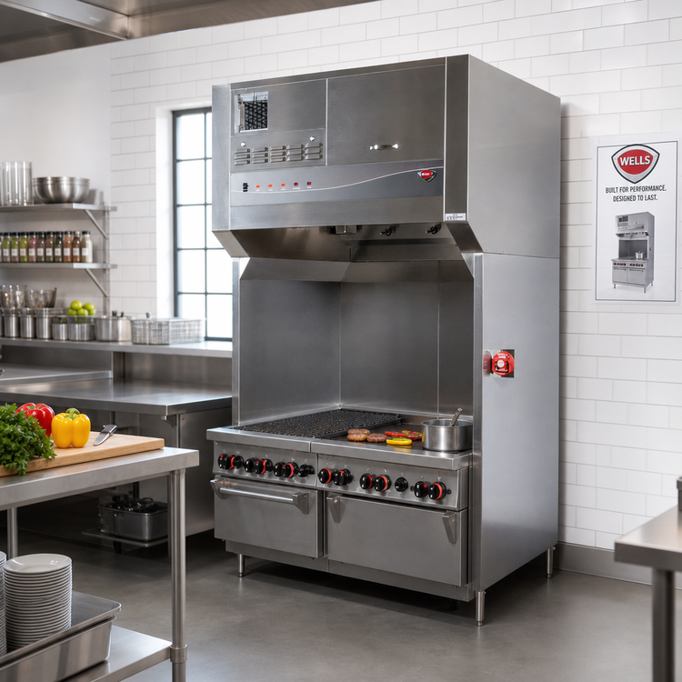 Product image #2 for Wells WVU-48SS Universal Ventless Hood System with 48-Inch Cooking Zone