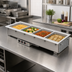 Thumbnail image #2 for Vollrath Short-Sided 4-Pan Drop-In Hot Well with Thermostatic Controls, 120V, 316 Stainless Steel