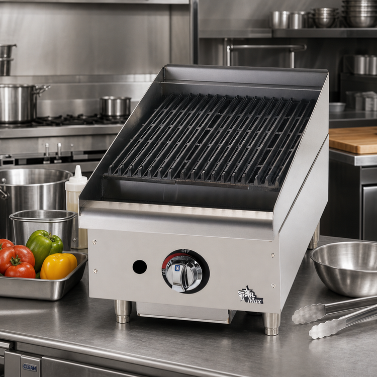 Product image #2 for Star-Max 15-Inch Countertop Lava Rock Gas Charbroiler, 40,000 BTU