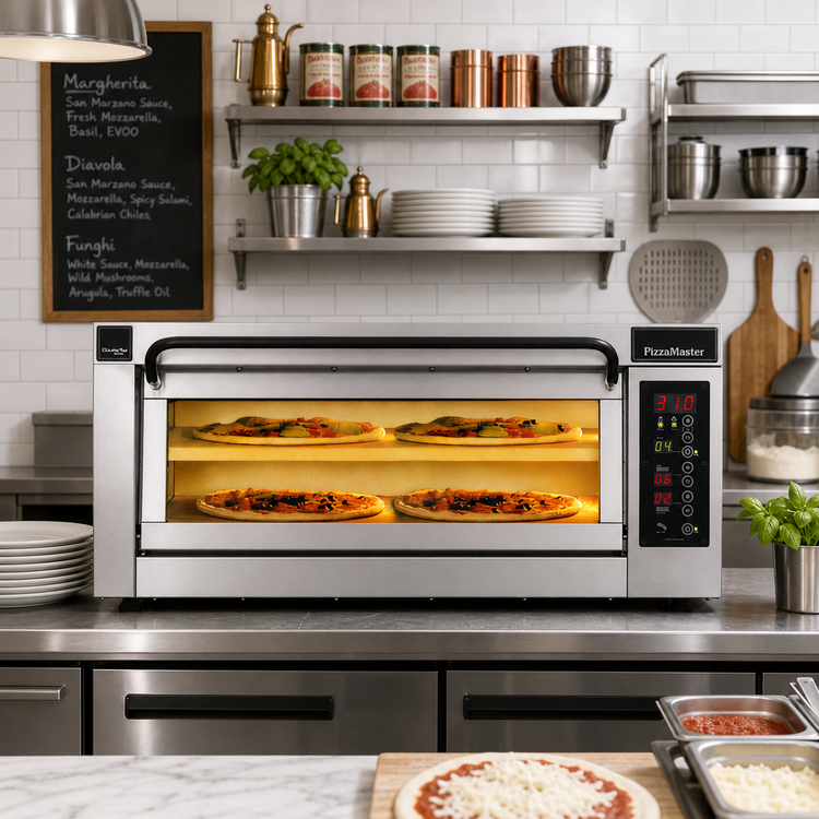 Product image #2 for PizzaMaster Double-Wide Countertop Electric Stone Hearth Pizza Oven, 1 Chamber, 2 Stones