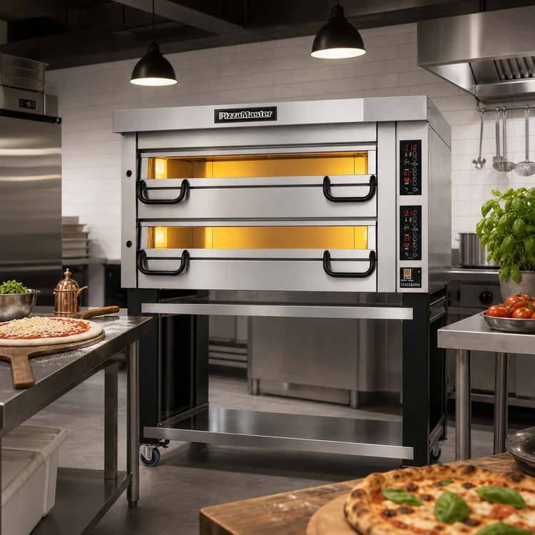 Product image #2 for PizzaMaster PM 722ED Two-Deck Electric Pizza Deck Oven with Ceramic Clay Stones