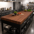 Thumbnail image #2 for John Boos Boos Block WALKCT3-14438-O 144 x 38 x 3 Inch American Black Walnut Edge-Grain Countertop, Penetrating Oil Finish, No-Backsplash