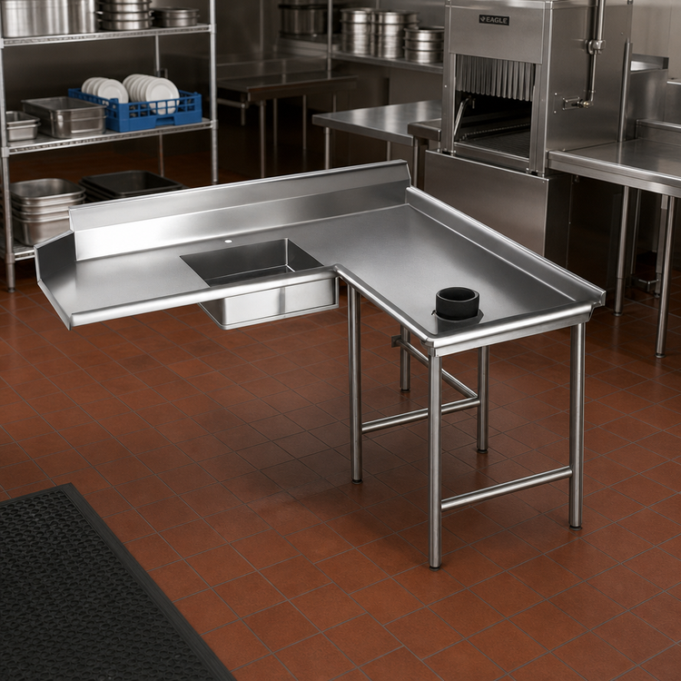 Product image #2 for Eagle Group Right-Hand Island Soiled Dishtable, 84-Inch, 16/304 Stainless Steel Top