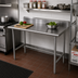 Thumbnail image #2 for Advance Tabco Special Value Series 60-Inch x 24-Inch 16-Gauge 304 Stainless Steel Work Table with 5-Inch Backsplash and Open Base
