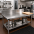 Thumbnail image #2 for John Boos 144 x 25-Inch Stainless Steel Countertop with 6-Inch Boxed Backsplash, 1-1/2-Inch Thick