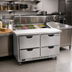 Thumbnail image #3 for Beverage-Air SPED48HC-10-4 48-Inch Two-Section Sandwich Top Refrigerated Prep Table with 4 Drawers