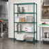 Thumbnail image #2 for Eagle Group Valu-Gard Stationary 4-Tier Starter Wire Shelving Unit, 42W x 18D x 63H, Green Epoxy