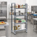 Thumbnail image #2 for Cambro Camshelving® Elements EXU243664S4480 4-Tier Solid Stationary Starter Shelving Unit, 24 x 36 x 64 in, Speckled Gray