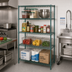 Thumbnail image #2 for Quantum 60W x 18D x 74H 4-Shelf Wire Shelving Starter Kit, Stationary, Green Epoxy Antimicrobial Finish