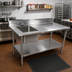 Thumbnail image #2 for John Boos 60-Inch Stainless Steel Prep Table With Left Sink Bowl, Backsplash, and Undershelf