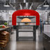 Thumbnail image #2 for Neapolitan 65-Inch Round Wood-Fired Pizza Oven with Brick Deck, Forced-Air Gas Burner and Stand