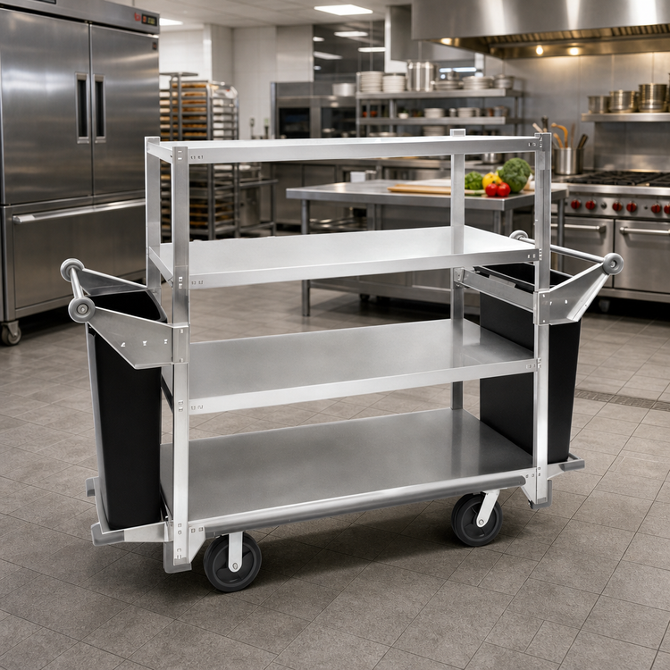 Product image #2 for Cres Cor Quiet Queen Mary 4-Shelf Aluminum Banquet Cart