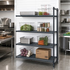 Thumbnail image #2 for Cambro Camshelving® Basics Plus CBA244864V4580 4-Shelf Vented Add-On Polymer Shelving Unit, 24" x 48" x 64", Brushed Graphite