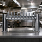 Thumbnail image #2 for Micro Matic USA METRO-H-10PSSA Countertop H-Style 2-Column 10-Faucet Air-Cooled Draft Tower, Polished Stainless Steel