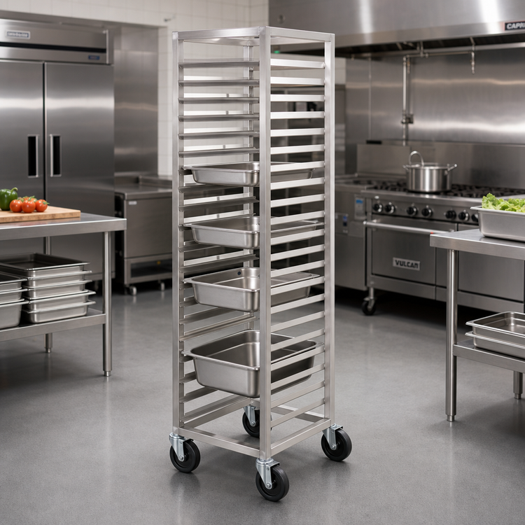 Product image #2 for Channel Manufacturing Stainless Steel End-Load 12 x 20 Steam Table Pan Rack, 9-Pan Capacity